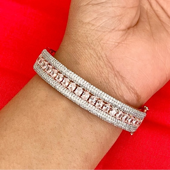 14k Rose Gold Plated Iced Bracelet - Picture 6 of 6